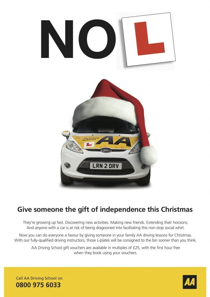 AA driving school ad Seen the no L thing before, you say? Cant have done. This is a first. Honest.