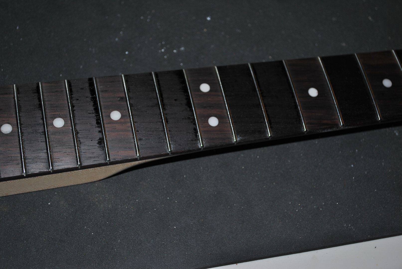 Dying a rosewood fretboard ebony. The Gear Page