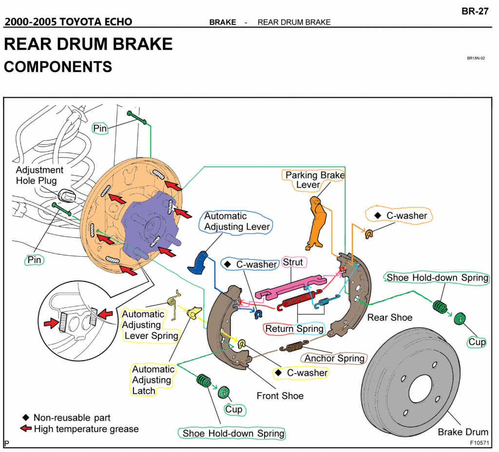 how to change rear brake shoes on toyota echo #2