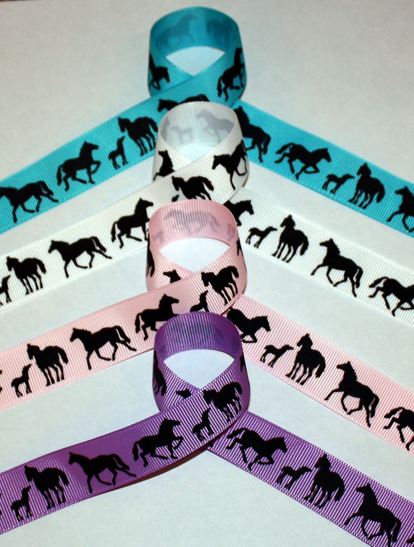 Horse Pony Stallion Grosgrain Ribbon Pink ONLY eBay