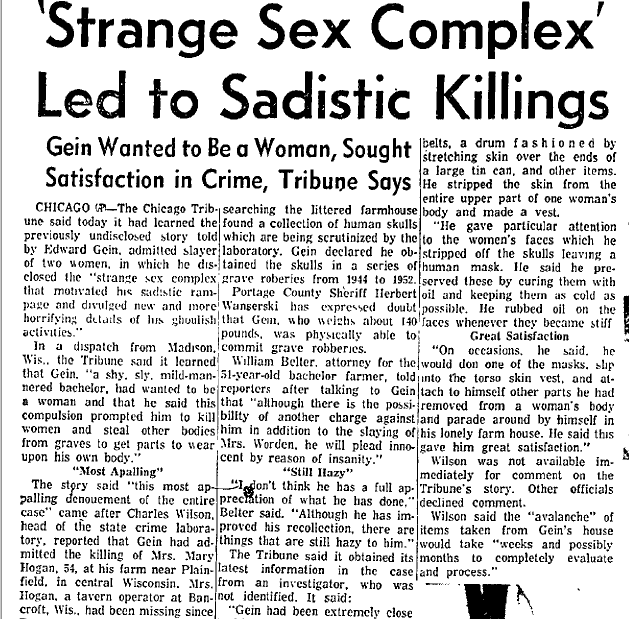 Ed Gein Wanted to be a Woman