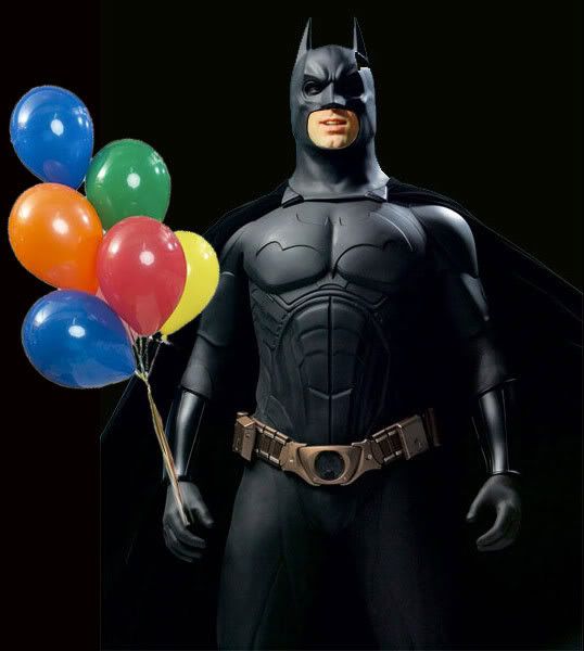 Batman brings balloons to the party