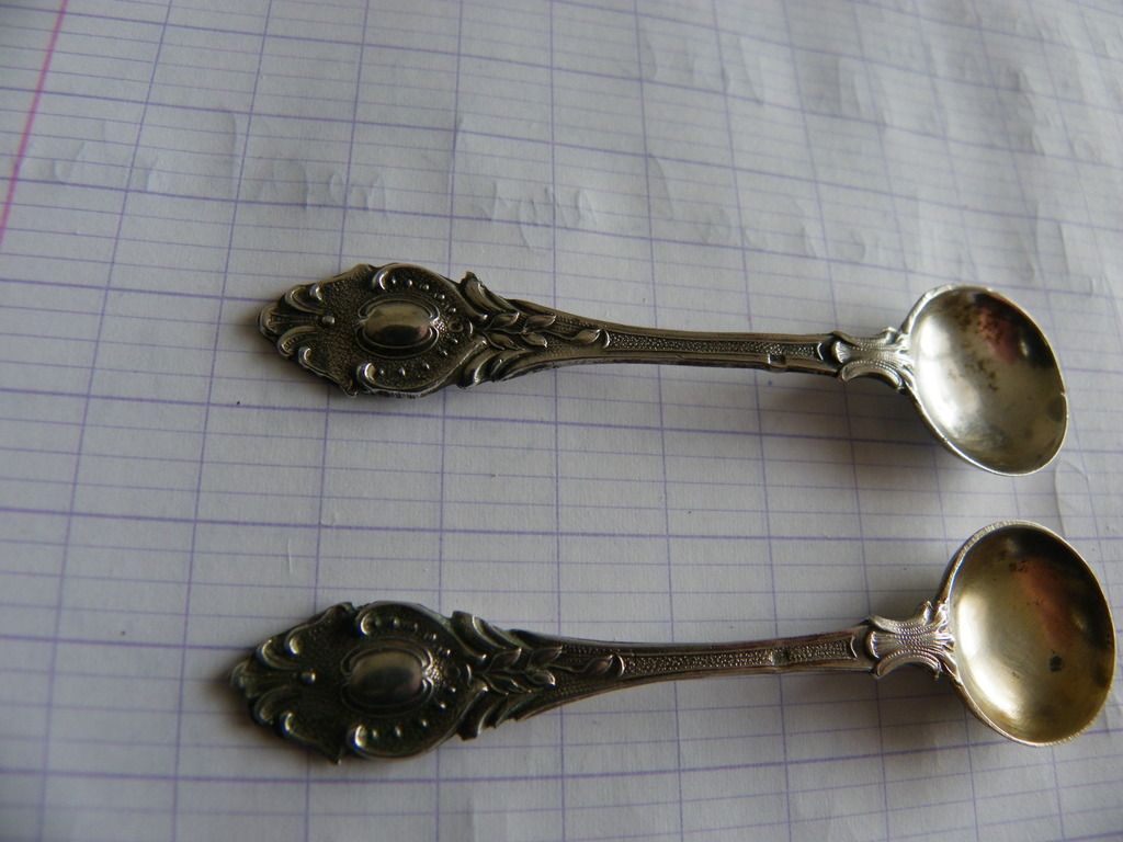 Saleron En Argent Et Verrine Bleu Vintage