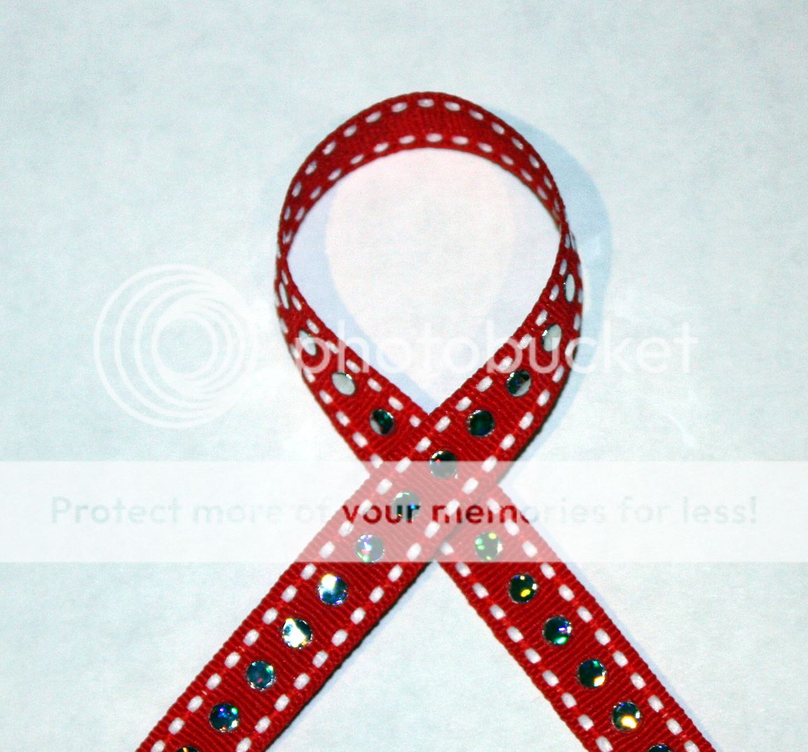 RED Sparkle DOT Stitch 3/8 Grosgrain Ribbon 3 yards  