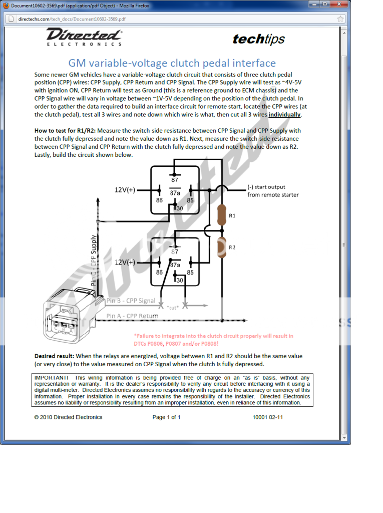 problems with clutch bypass in 2008 hhr -- posted image.
