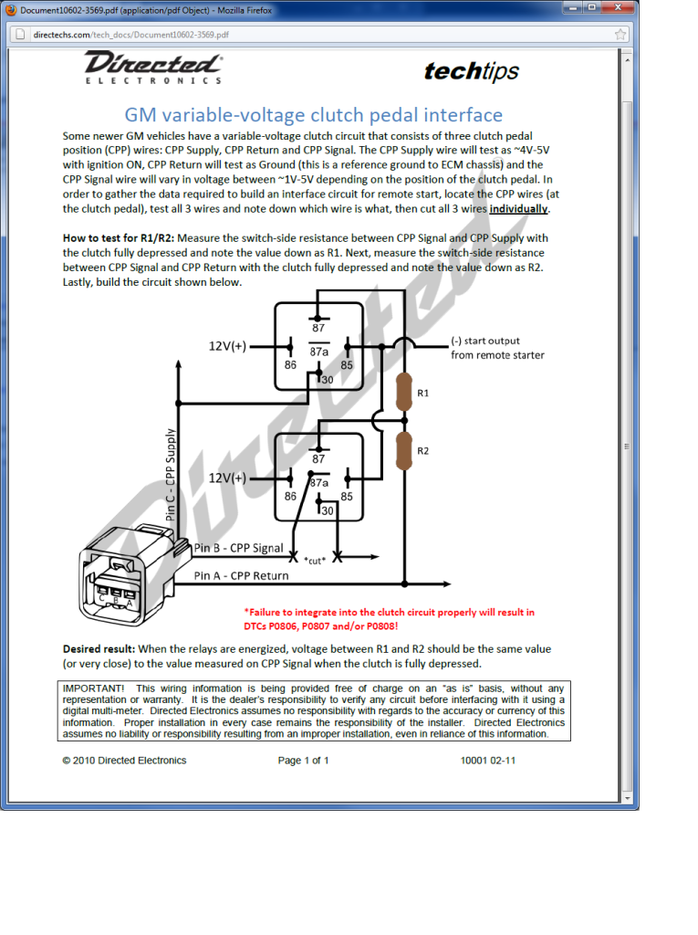 problems with clutch bypass in 2008 hhr -- posted image.